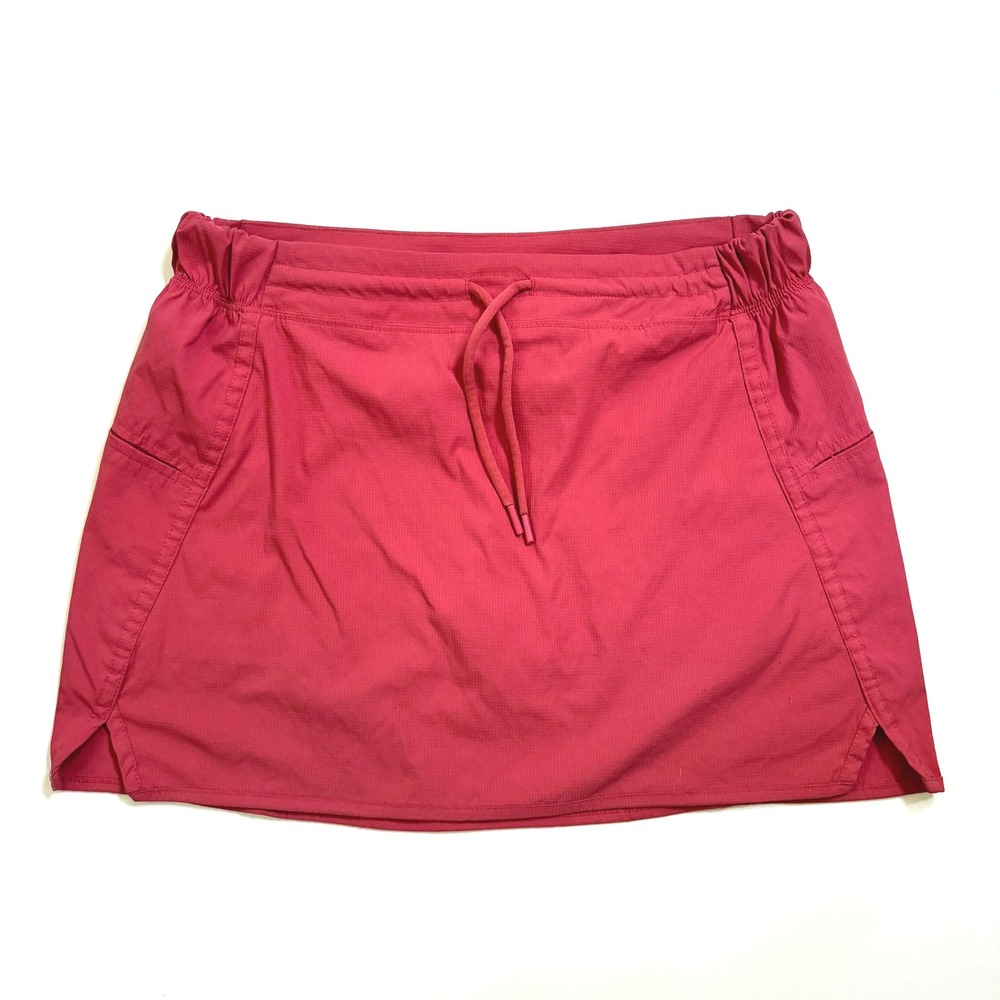 Te Verde Skort Size M Red Orange Athletic Skirt Drawstring Pockets Activewear